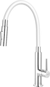 Ferro Zumba Slim 2F rubinetto da cucina verticale cromo-bianco BZA43W