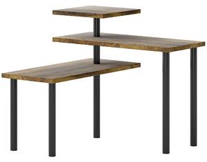 HOMCOM Scaffale Cucina a 3 Livelli Girevoli Salvaspazio in Legno e Acciaio, 40x10x36.5 cm, Marrone Rustico | Aosom Italy