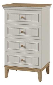 Comò Miranda in legno massiccio bianco e pino 100x40x80H - Stile