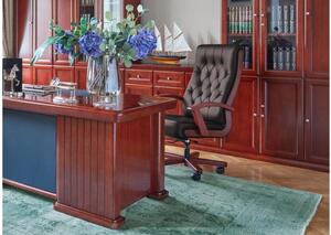 Sedia presidenziale in pelle marrone Consul - Arrediorg.it