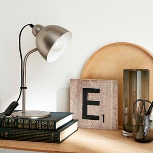 Lampada da scrivania moderno Leo cromato opaco, in metallo, INSPIRE