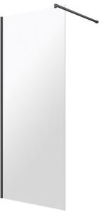 Omnires Marina parete doccia 80 cm nero opaca/vetro trasparente DNR80XBLTR