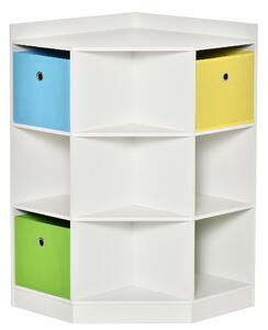 HOMCOM Scaffale per Bambini a 3 Cassetti in Tessuto non Tessuto e MDF, Bianco | Aosom Italy