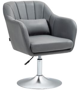 HOMCOM Sedia per Scrivania Girevole con Altezza Regolabile Cuscino Lombare, Tessuto Tecnico, Grigio | Aosom Italy