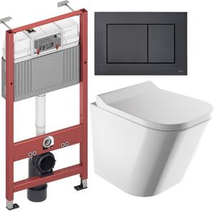 Set modulo di installazione Tece Base 9400407, vaso WC con copriwater a discesa lenta Omnires Fontana FONTANAMWBP, 9240407