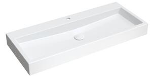 Omnires M+ lavabo 100x42 cm rettangolare a parete-da appoggio bianco THASOS1000BP