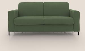Ortensia divano letto materasso H18 cm con piedi alti in elegante micr