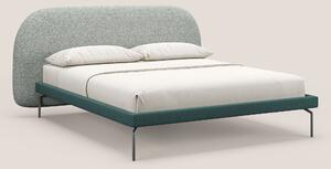 Soleil letto imbottito di design con piedi alti in metallo in bouclet