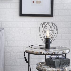 Lampada da tavolo design Merone nero, in metallo, INSPIRE