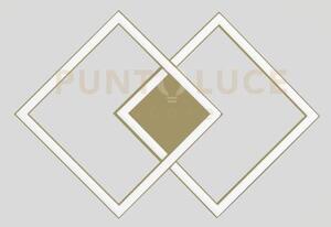 Afrodite p/p -applique in alluminio oro led 3000k 1400lm 28w dimmer