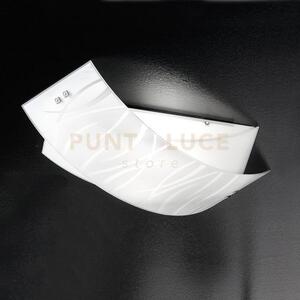 Agnese p/m lampada da soffitto in vetro decorato e metallo 2 luci a