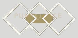 Afrodite p/m - applique alluminio gold led 3 quadrati 3000k 2000lm 