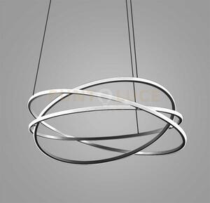 Atia s/g - lampadario a sospensione nero a led d.100cm 3000k 9300lm