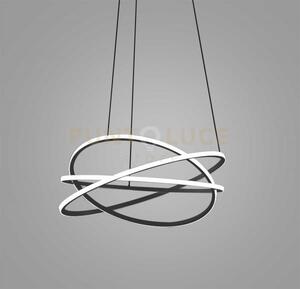 Atia s/m - lampadario a sopsensioe nero led 3000k 7300lm 100w d.80c