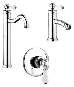 Kit miscelatori Jacuzzi Rubinetteria lavabo alto bidet e incasso doccia modello Tosca