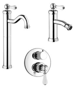 Set miscelatori Tosca di Jacuzzi Rubinetteria lavabo alto bidet ed incasso doccia con deviatore