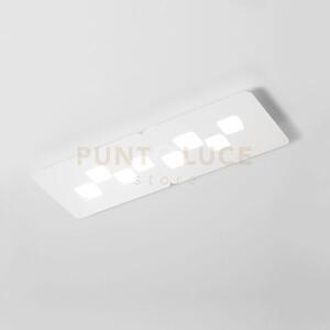 Bilbao p/g - acciaio plafoniera bianco 8 luci attacco gx53 80cm