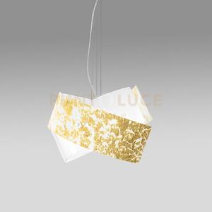 Camilla s/g - lampadario a sospensione in metallo e vetro foglia 