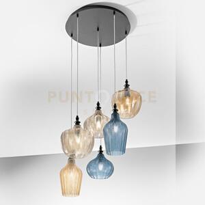 Cleofe s/6 -lampadario a sospensione 6 luci attacco e27 in vetro c