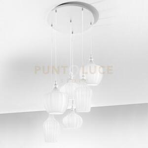 Cleofe s/6 -lampadario a sospensione 6 luci attacco e27 in vetro c