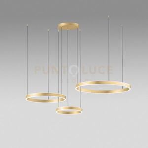 Criseide s/3d - lampadario a sospensione 3 luci oro a led dimmerabi