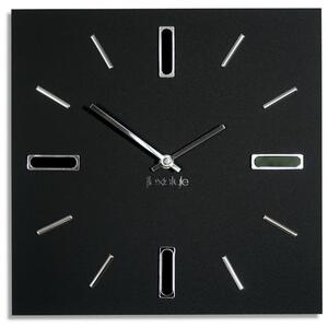 Orologio nero BRILLIANT 30 cm con accessori argento