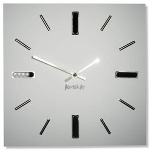 Orologio bianco BRILLIANT 30 cm con accessori argento