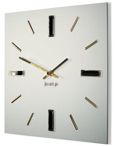 Orologio bianco BRILLIANT 30 cm con accessori dorati