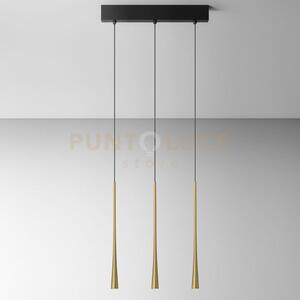 Dafne s/3p - lampadario a sospensione lineare 3 luci led 3000k 612l