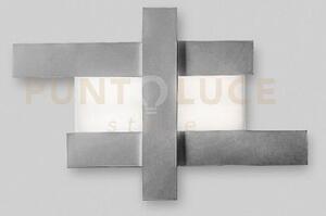 Doha p/m - applique colore acciaio in alluminio e metacrilato a led