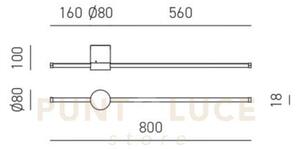 Enila a - applique a parete oro a led 3000k 1320lm 20w dimmerabile 