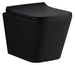 LaVita Lago vaso wc con copriwater a discesa lenta sospeso senza brida nero opaco 5908211411118