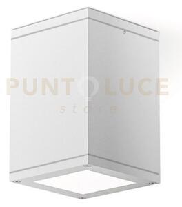 Ges1011- plafoniera quadrata in alluminio colore bianca 1 luce attc