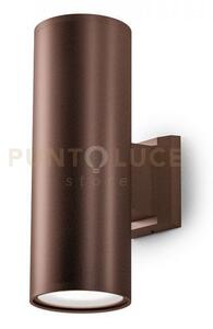 Ges1008- applique in alluminio 2 luci attacco e27 colore ruggine ip65