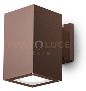 Ges1013- applique quadrata in alluminio colore ruggine 1 luce attcc