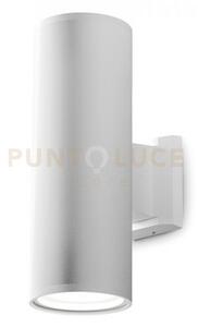 Ges1007- applique in alluminio 2 luci attacco e27 colore bianco ip65