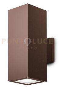 Ges1018- applique rettangolare in alluminio colore ruggine 2 luci a