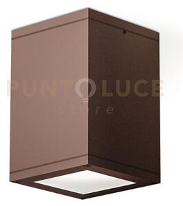 Ges1012- plafoniera quadrata in alluminio colore ruggine 1 luce att