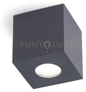 Ges1071- plafoniera alluminio grigio antracite quadrata 1 luce atta