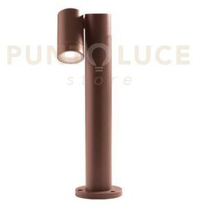 Ges1110- paletto in alluminio 1 luce attacco gu10 marrone ip65 h.45cm