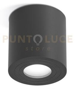 Ges1074- plafoniera alluminio grigio antracite tonda 1 luce attacco
