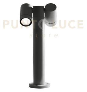 Ges1122- paletto in alluminio 2 luci attacco gu10 antracite ip65 h