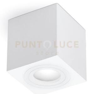 Ges1070- plafoniera alluminio bianco quadrata 1 luce attacco gu10 9