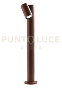 Ges1111- paletto in alluminio 1 luce attacco gu10 marrone ip65 h.70cm