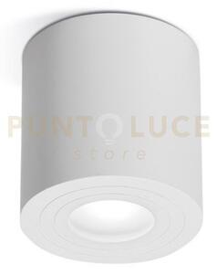 Ges1073- plafoniera alluminio bianco tonda 1 luce attacco gu10 d.9cm