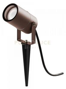 Ges1131- faro proiettore marrone 1 luce attacco gu10 ip65 d.6x10cm