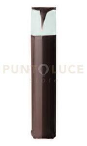 Ges2011- paletto h.50cm 1 luce attacco e27 ip44 in alluminio marrone