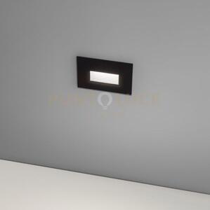 Ges2051- segnapassi in alluminio nero e vetro ip66 led 3000-4000-6