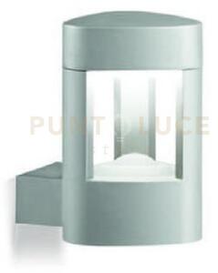 Ges482- applique 1 luce attacco gx53 grigio metallizzato h.20cm ip54