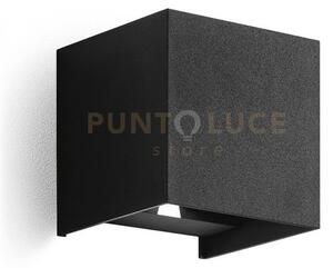 Ges863c- applique nero a led 2 luci biemissione 3000k 335lm 2x5w ip54